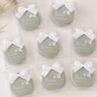 Aimants ronds personnalisés en résine et fleurs d’hortensia – Cadeaux invités