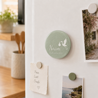 Aimants ronds personnalisés en résine et fleurs d’hortensia – Cadeaux invités