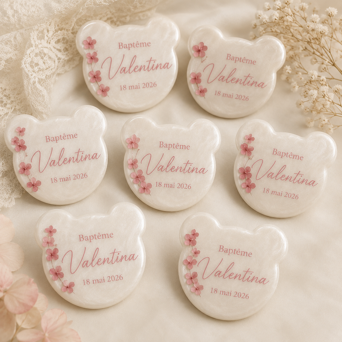 Aimants oursons personnalisés en résine – Cadeaux invités