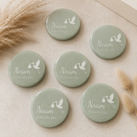 Aimants ronds personnalisés en résine et fleurs d’hortensia – Cadeaux invités