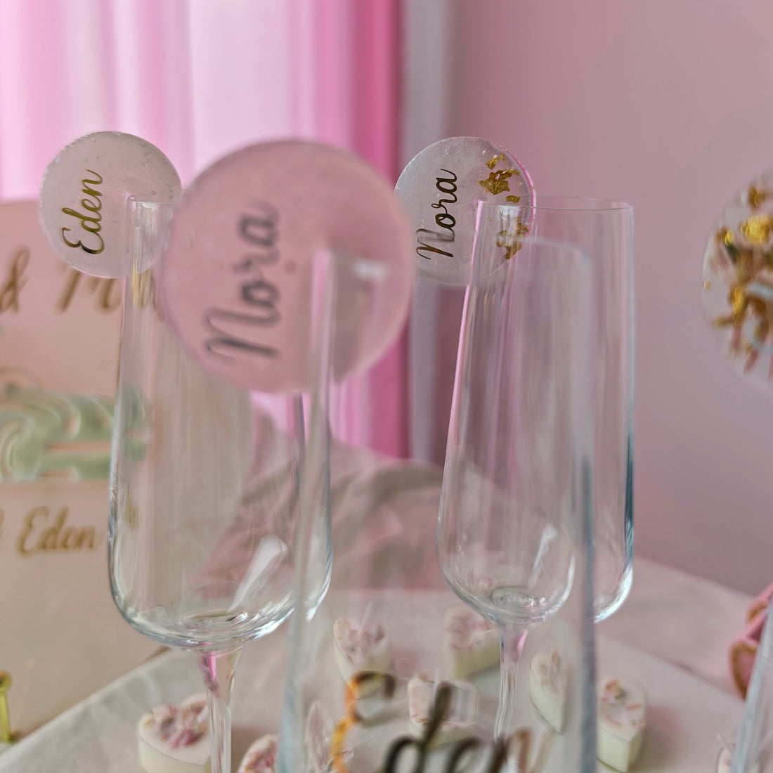 Tag nominatif personnalisé en résine pour verre