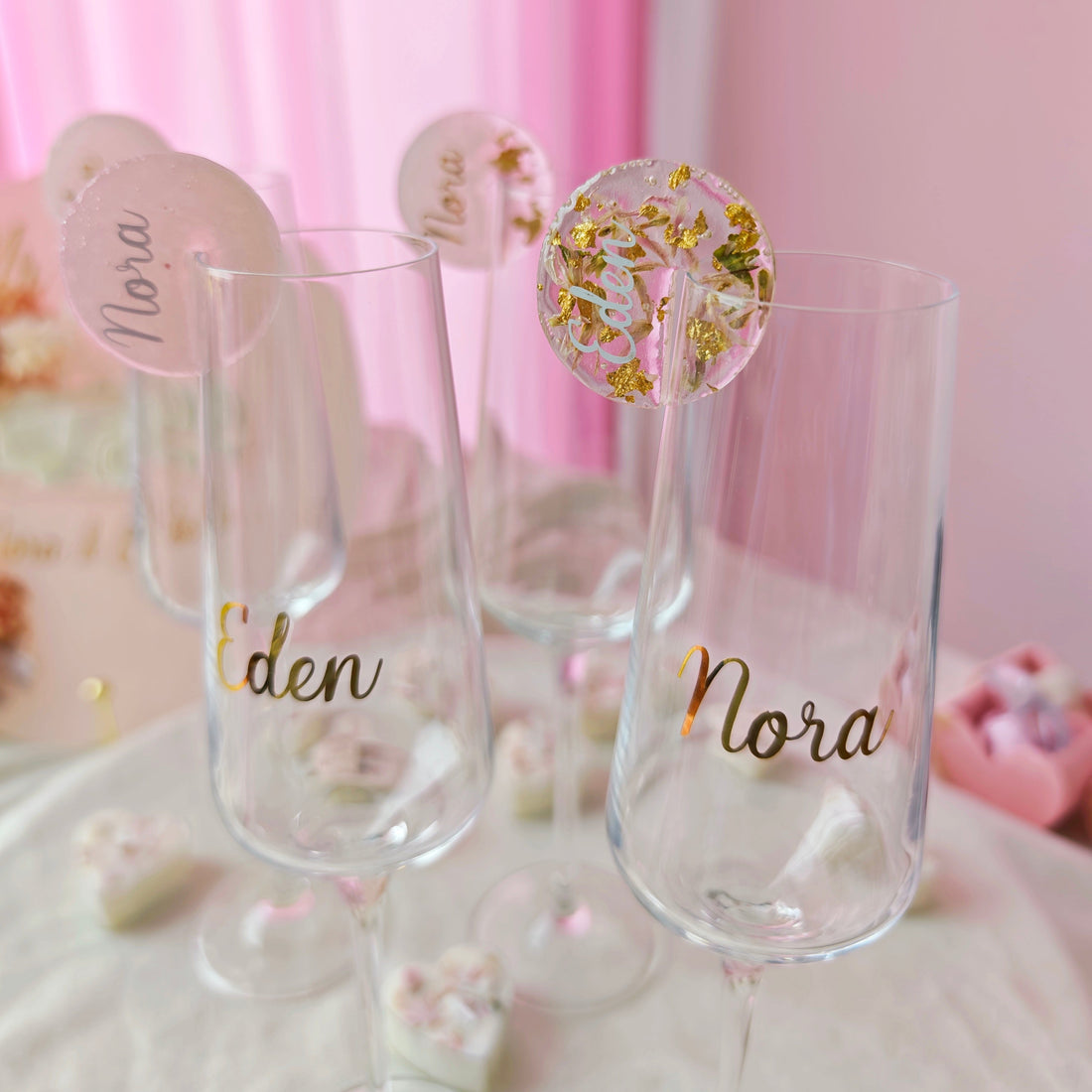 Tag nominatif personnalisé en résine pour verre